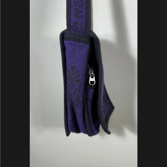 Ganesh Himal Purple Canvas Hummingbird Boho Festival satchel Crossbody Bag pouch - Picture 2 of 5